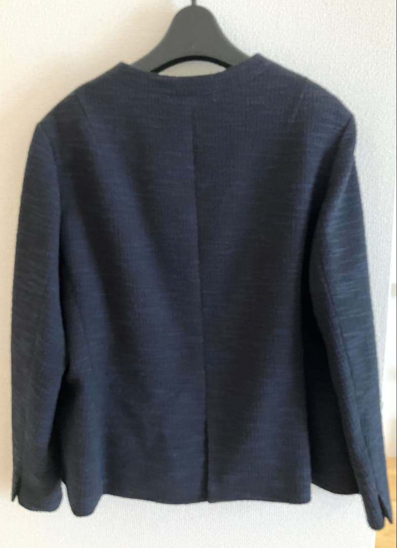 新品　大きいサイズ23区 48 ツイードノーカラーストレッチジャケット