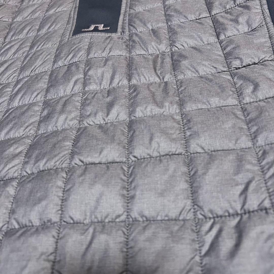 美品 J.LINDEBERG 中綿 ブルゾン L キルティングゴルフ グレー