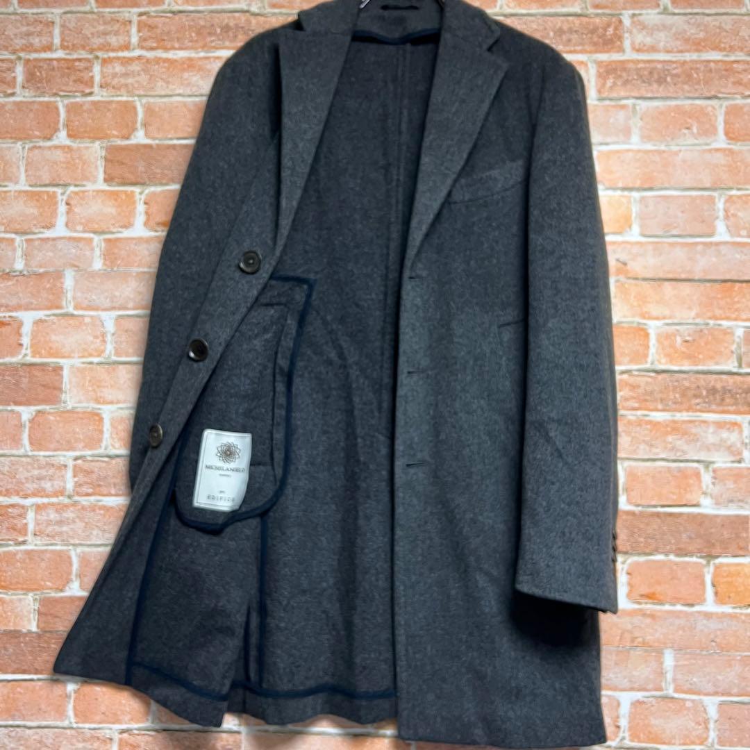 エディフィス　ロロピアーナ　ミケランジェロ　イザイア　チェスターコート　グレー
