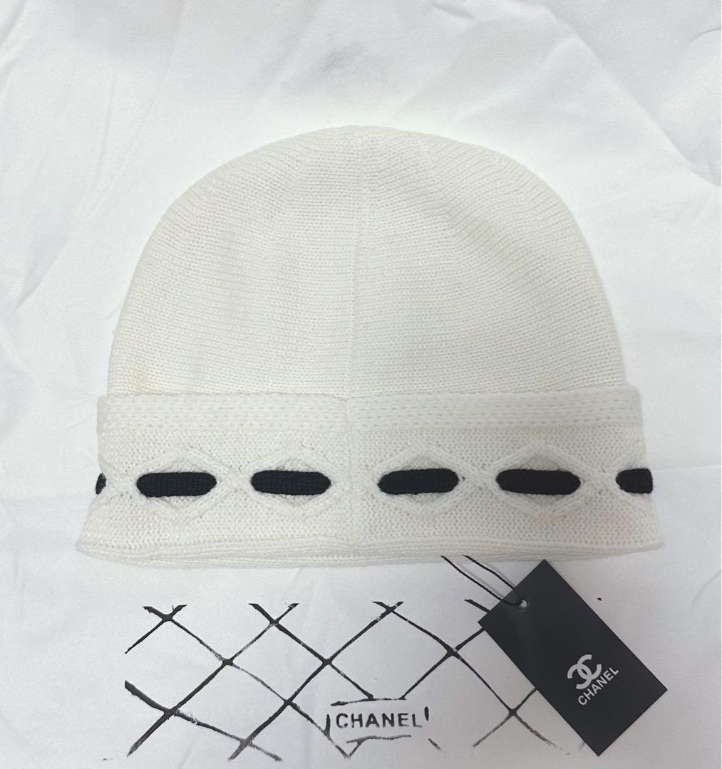 CHANEL ホワイトニット帽 新品ノベルティ