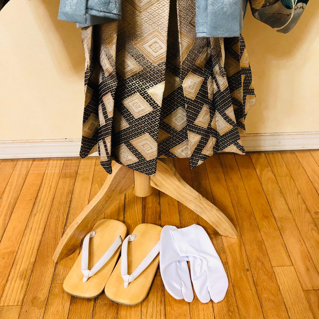 七五三５歳完全フルセット‼️人気水色系兜鷹金彩煌びやか⭐︎袴金蘭刺繍煌びやか際立つ