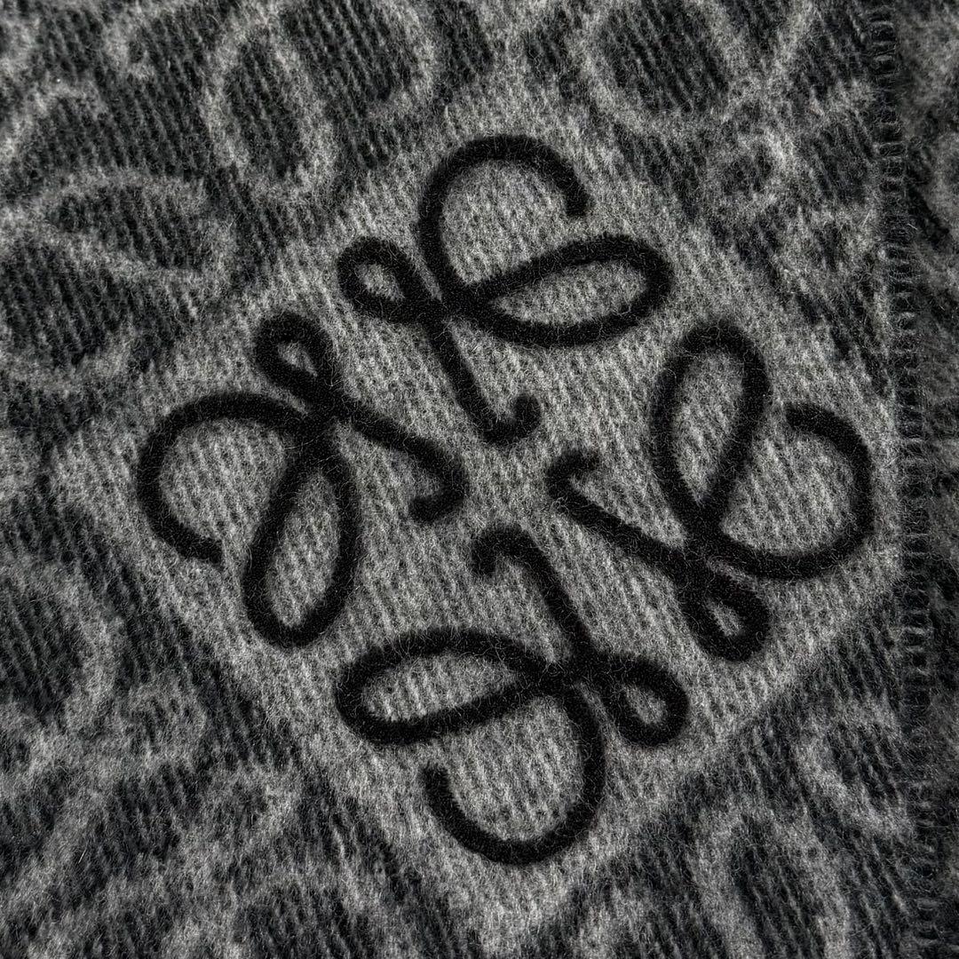 美品 LOEWE ロエベ アナグラム ウール カシミヤ マフラー メンズ ロゴ