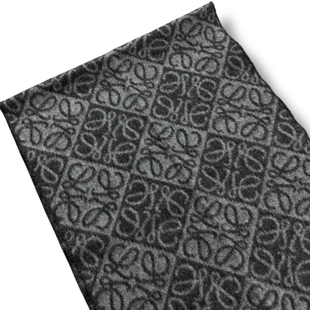 美品 LOEWE ロエベ アナグラム ウール カシミヤ マフラー メンズ ロゴ