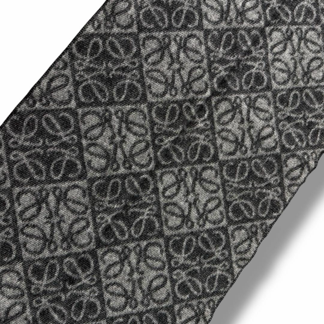 美品 LOEWE ロエベ アナグラム ウール カシミヤ マフラー メンズ ロゴ