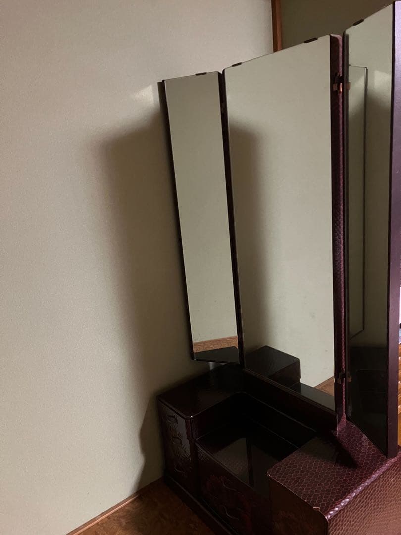 昭和レトロ鎌倉彫座鏡鏡台ドレッサー三面鏡化粧台