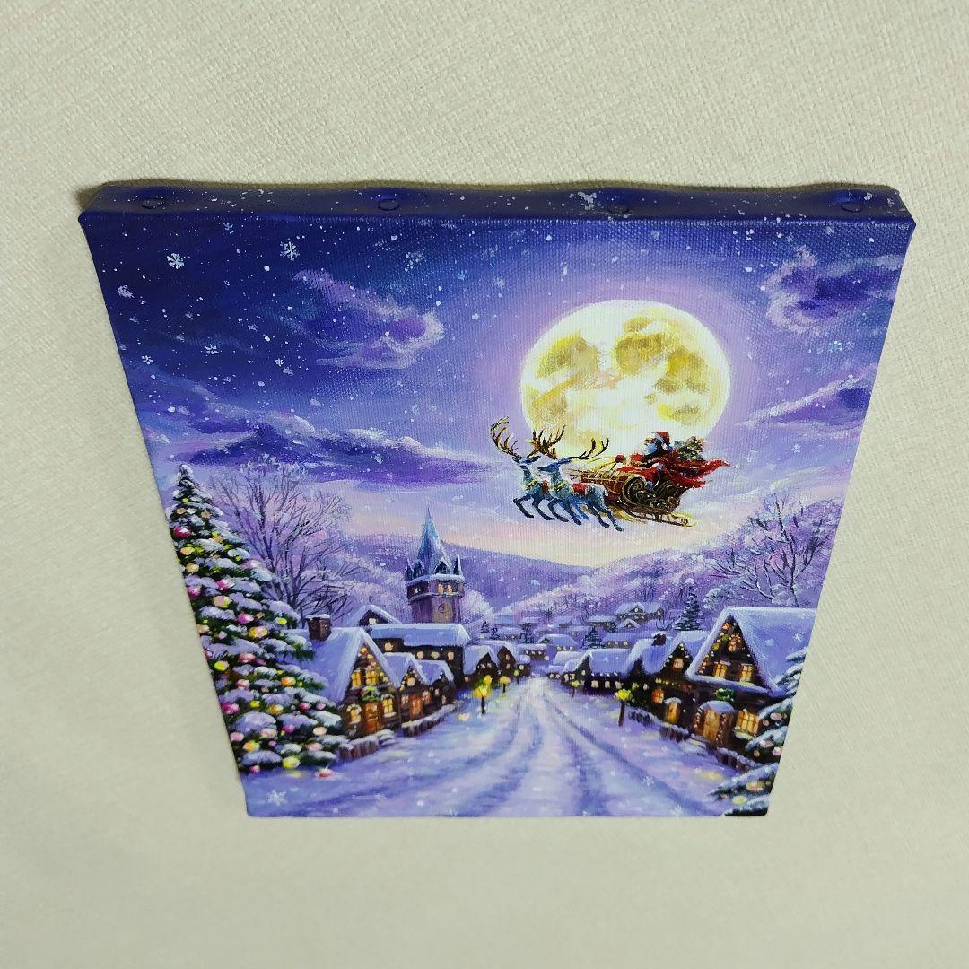 む*ん様 【雪の降る町】アクリル画 F3 風景画 絵画