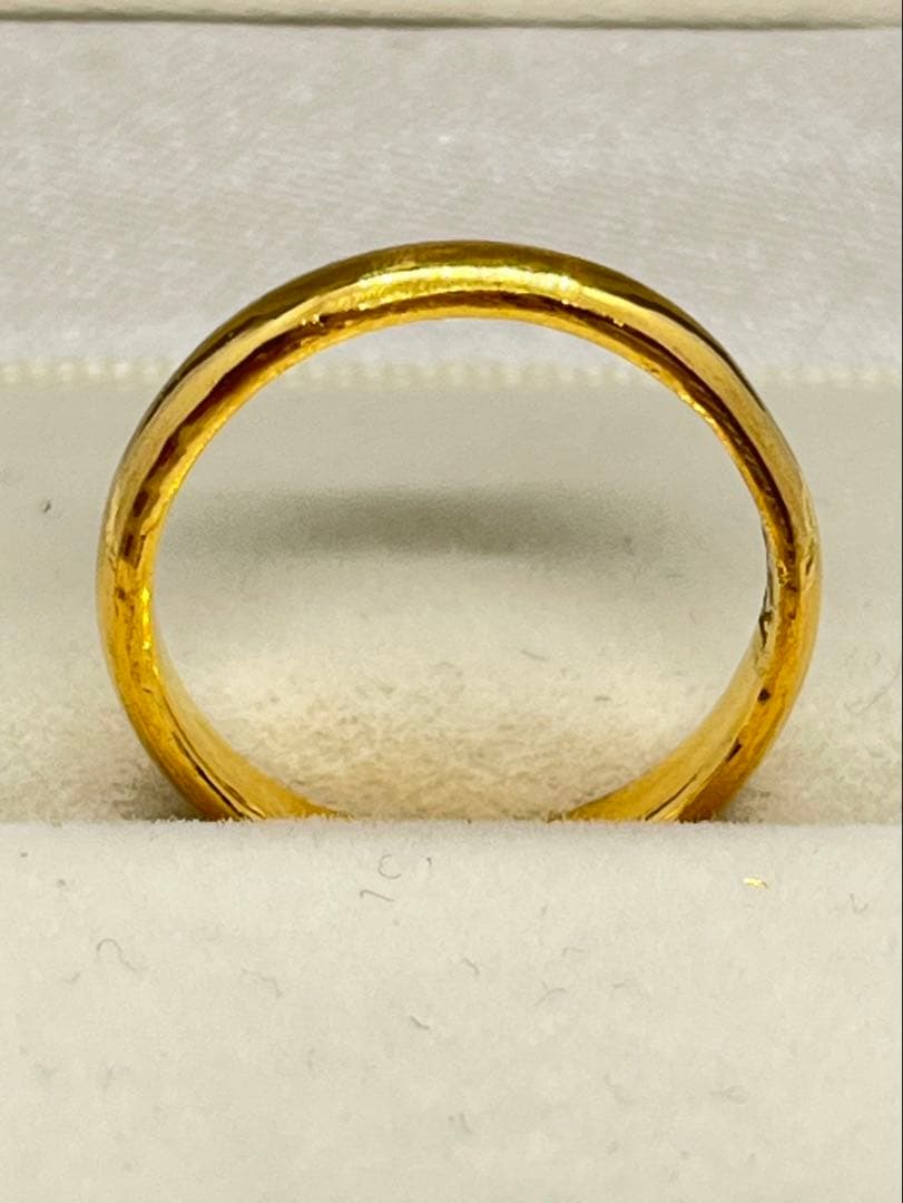 K24 純金 甲丸リング 4.52g指輪 リング 刻印あり ハンドメイド