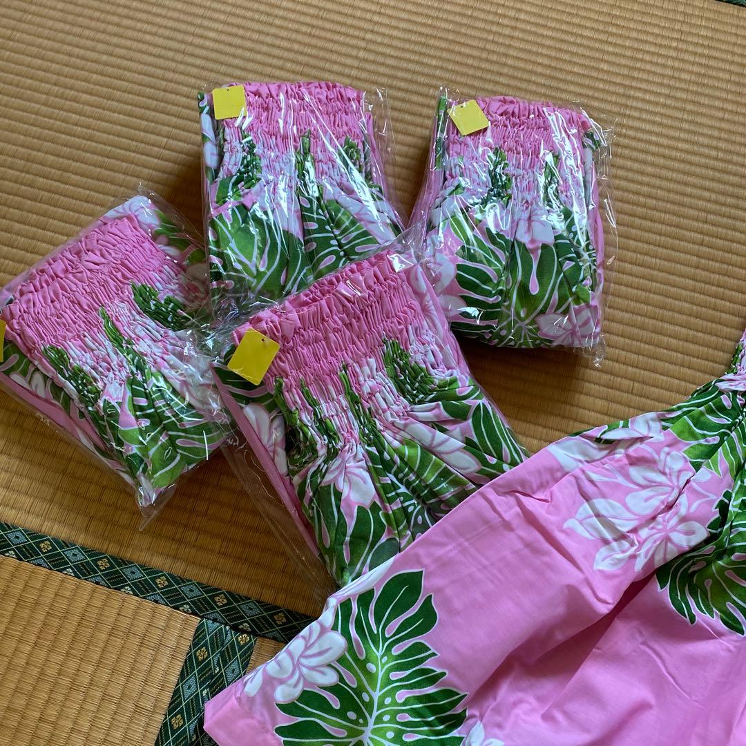 フラダンス用スカート 5枚セット ピンク