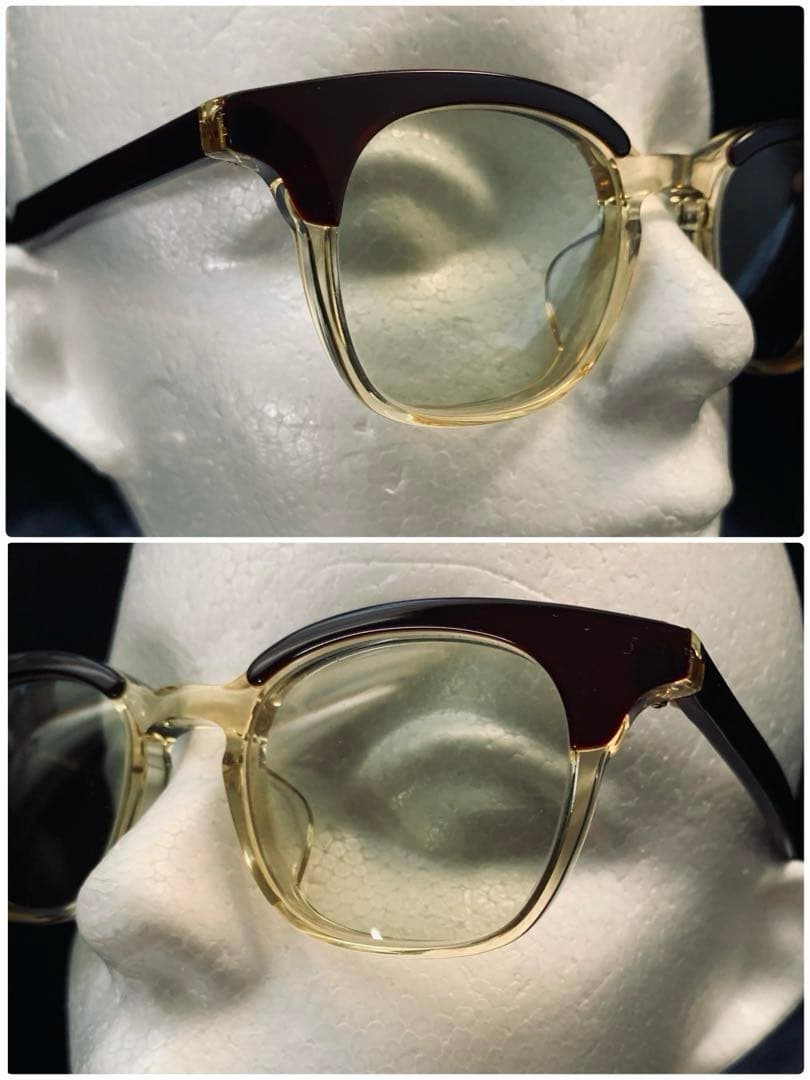 白山眼鏡「POST 」　ボルドー&キハク色の色気立つコンビフレーム