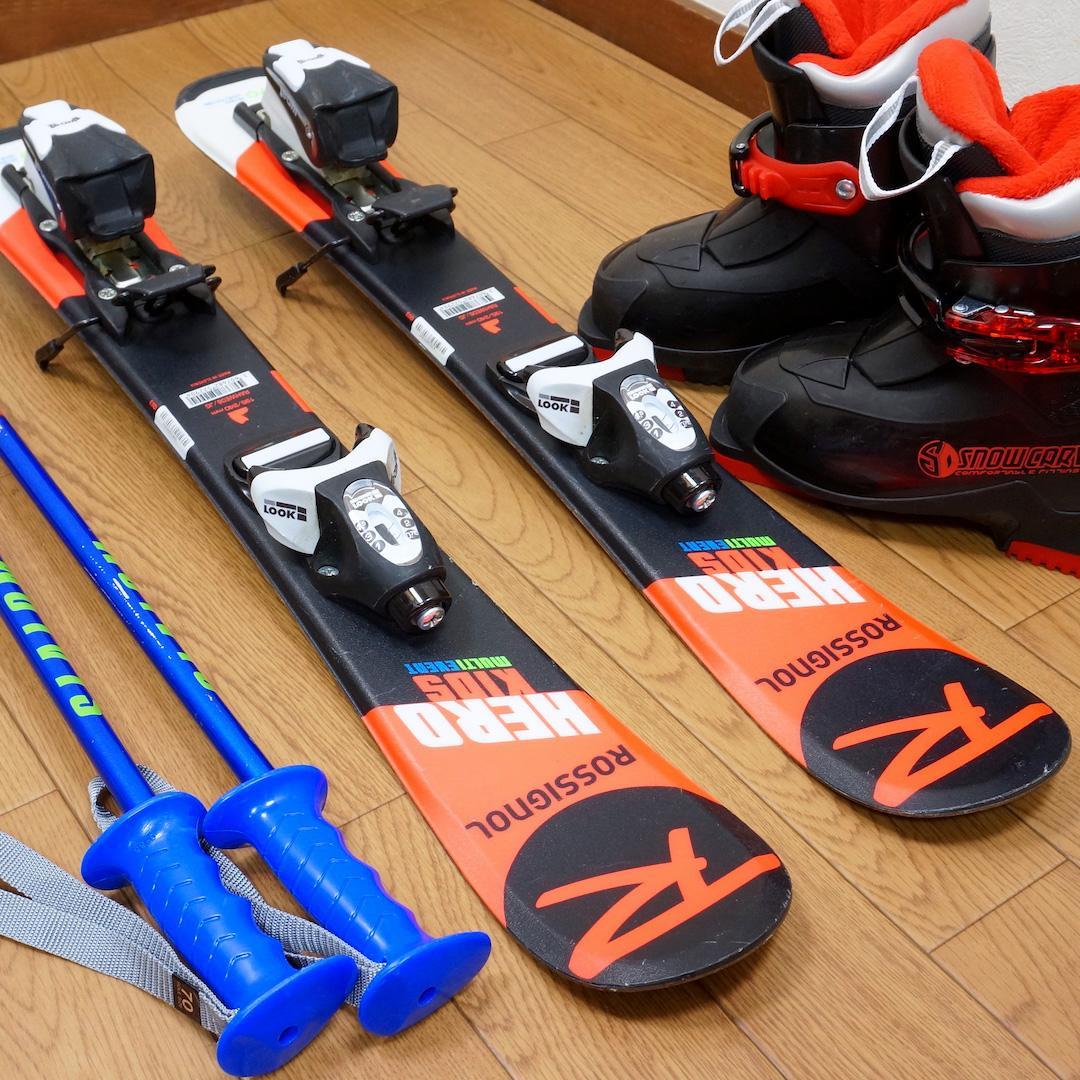 メンテ済 70cm 靴18cm ROSSIGNOL スキーセット