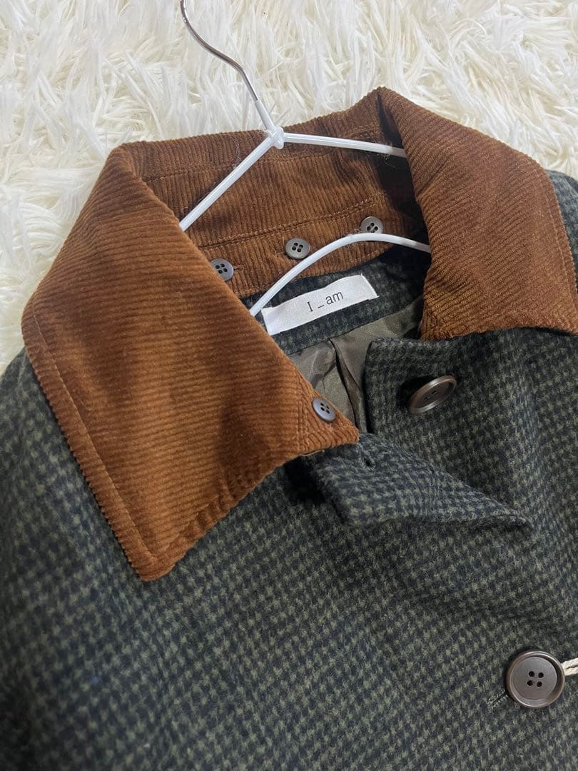 新品☆タグ付き☆ i_am corduroycollar check coat