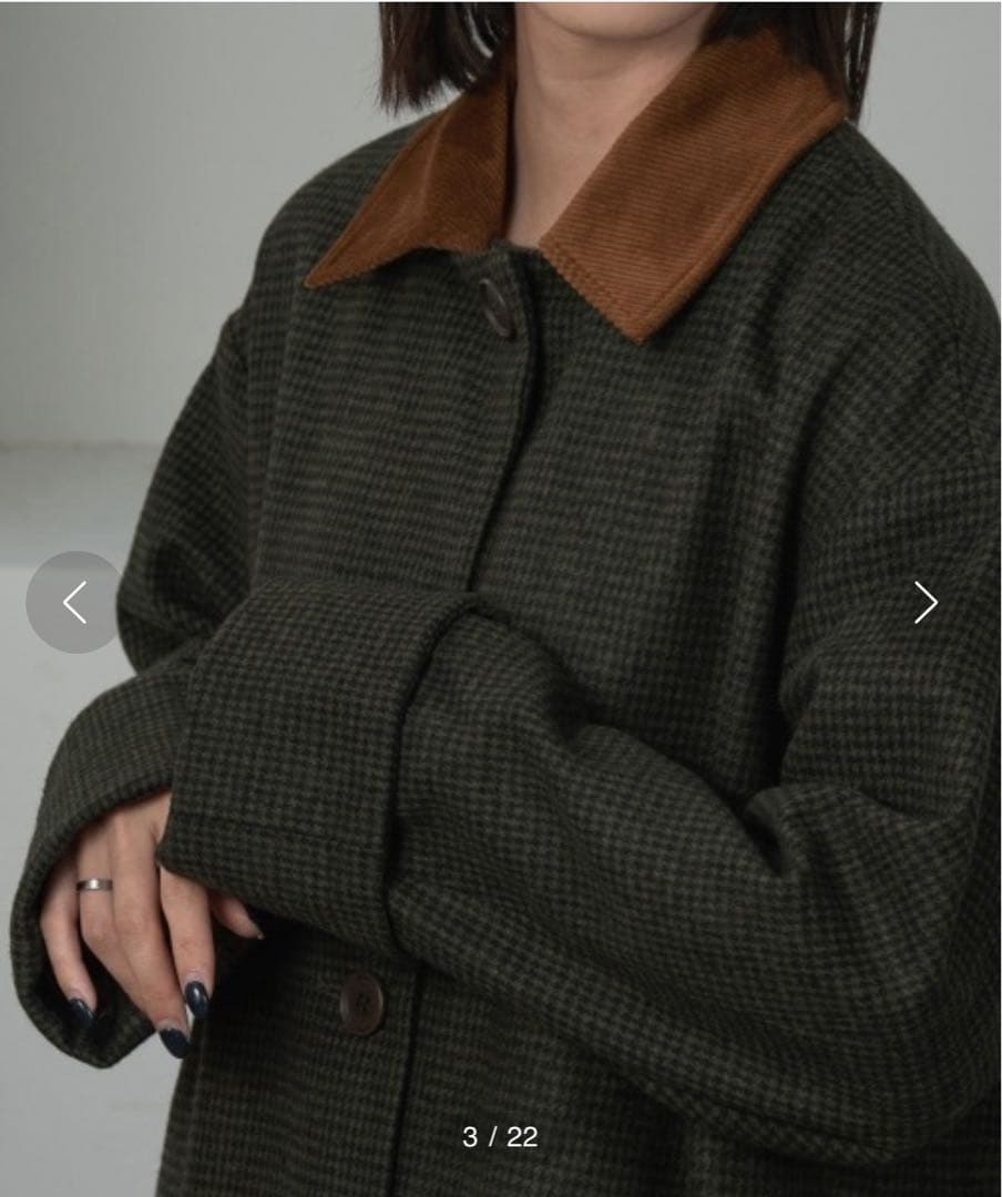 新品☆タグ付き☆ i_am corduroycollar check coat