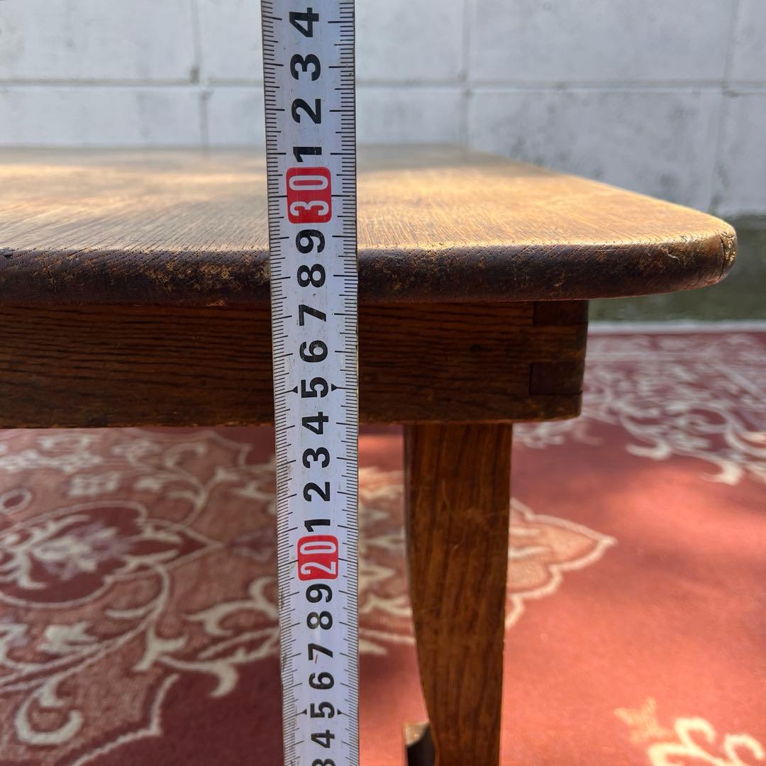 当時物アンティーク◾️木製無垢材 一枚板天板 ローテーブル 折りたたみ式ちゃぶ台