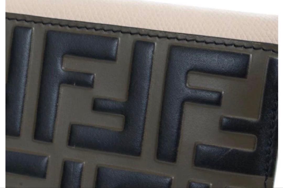 FENDI 長財布 ピンク ブラウン FFロゴ
