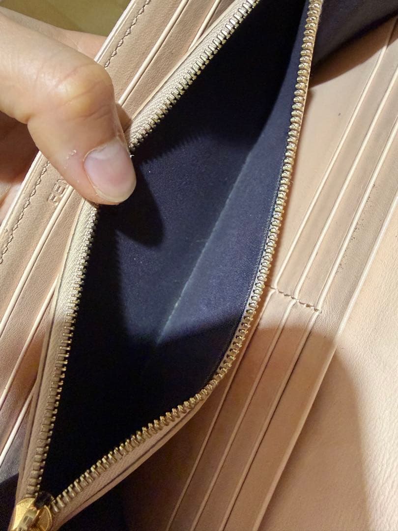 FENDI 長財布 ピンク ブラウン FFロゴ