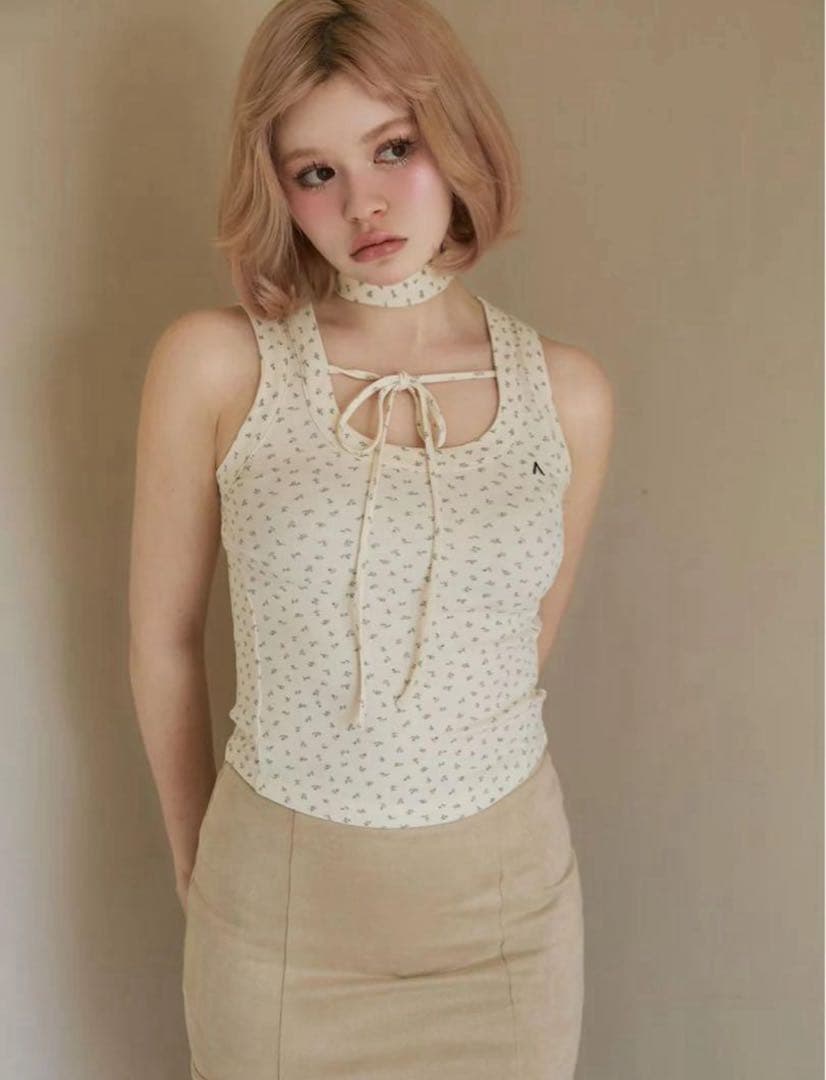 トップス andmary andmary Flower ribbon tops