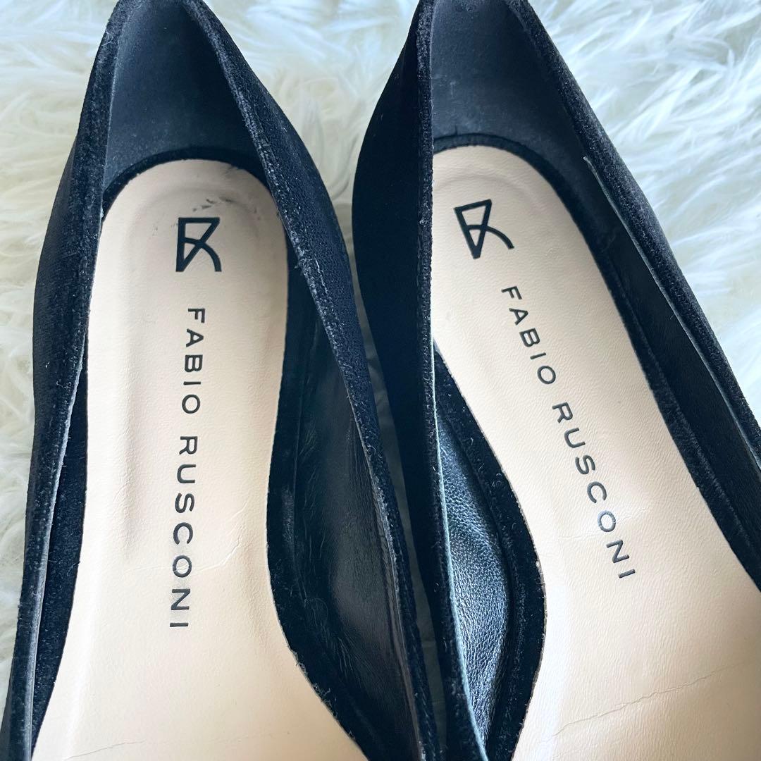 美品✨ファビオルスコーニ ベロアフラットシューズ　パンプス　36 黒　金