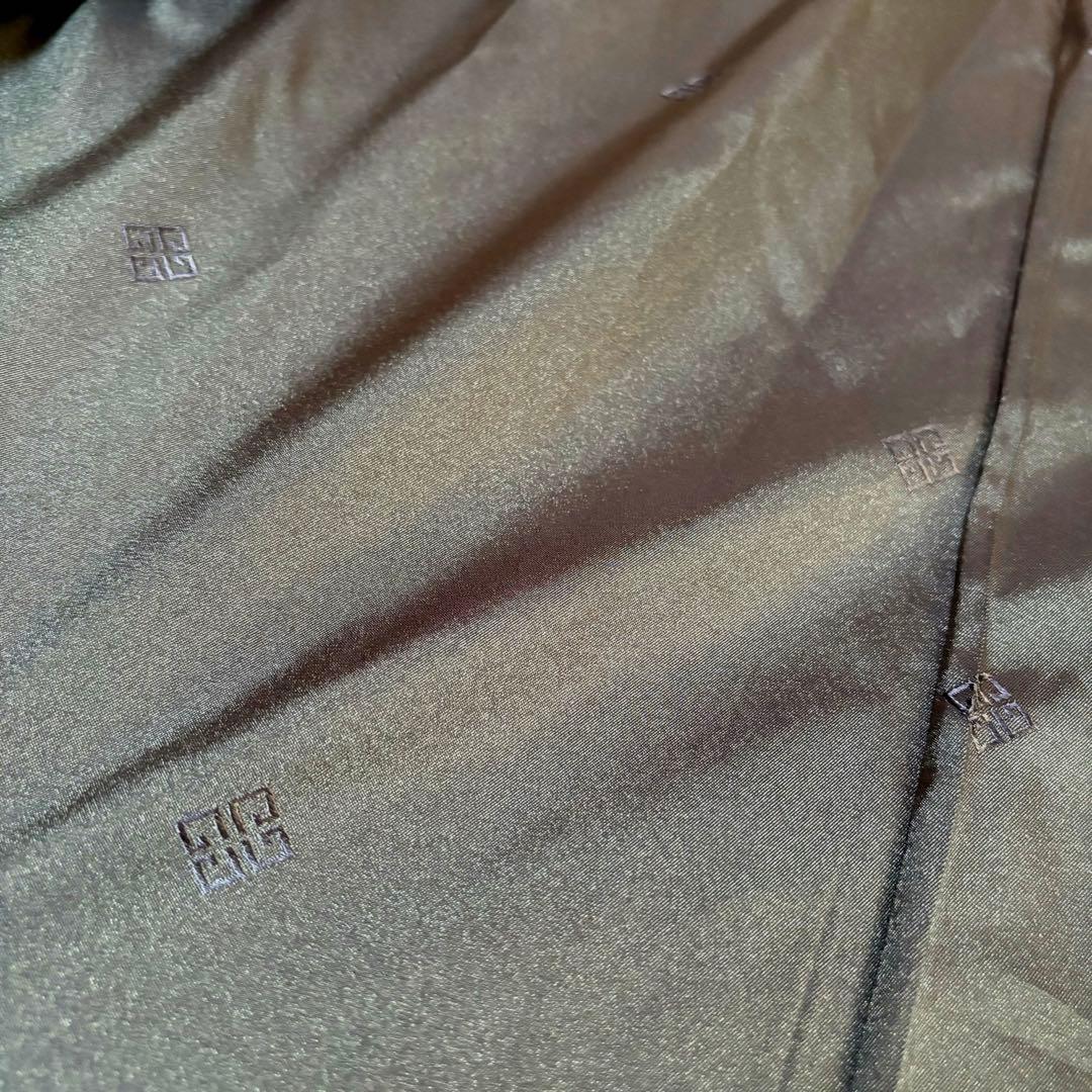 ジバンシー　カシミヤ混　ダブルブレストコート　ロゴ裏地　ロゴボタン　ブラック