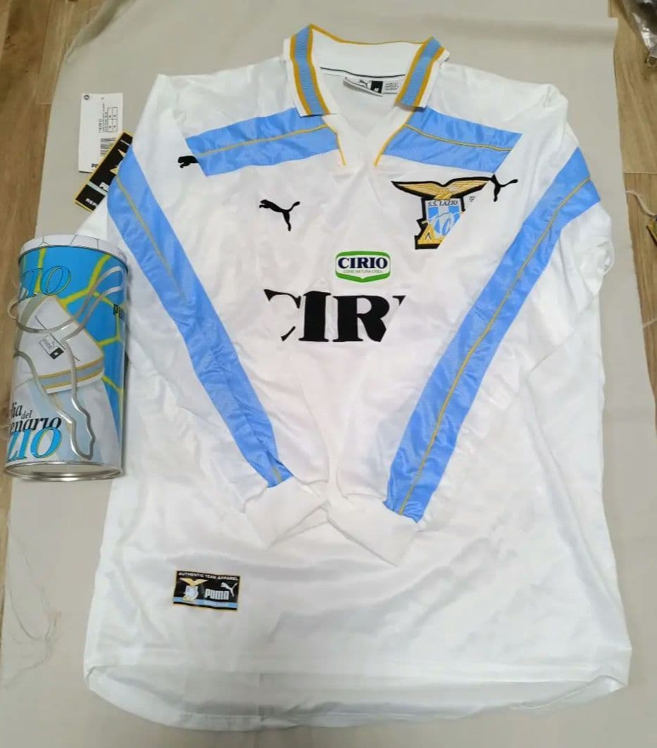 缶付き　ラツィオ 100周年 1999-2000 ホームユニフォーム 長袖　Ｍ