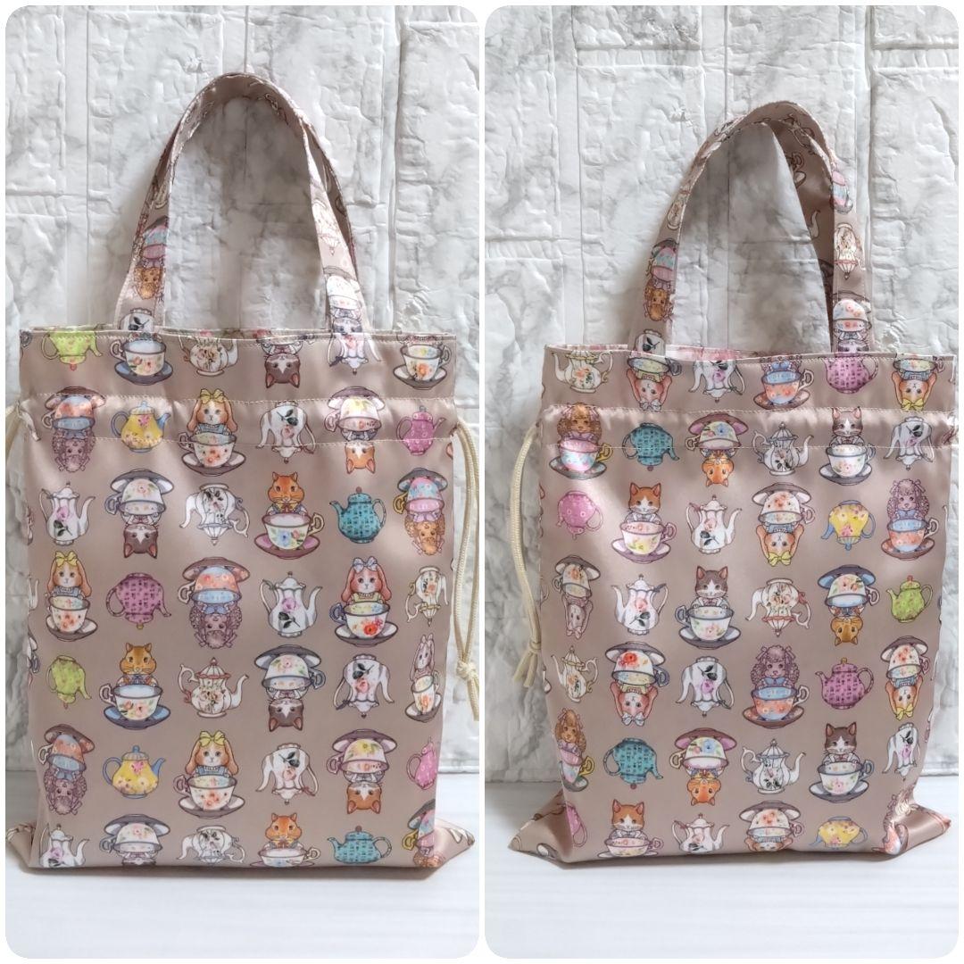 【オーダー品】巾着バッグ　スマホポーチ　ジョリーフルール