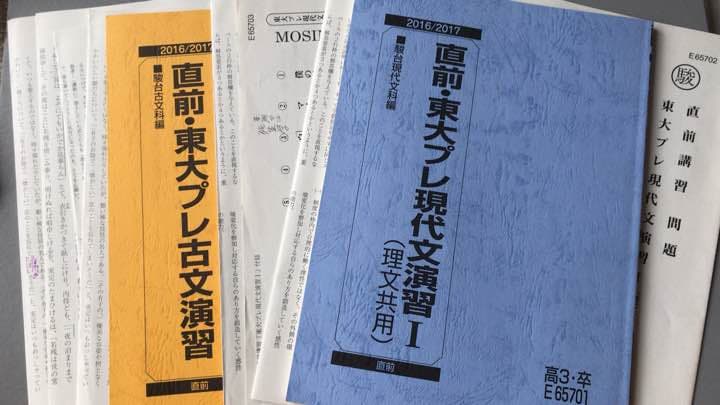 駿台直前講習「直前・東大プレ演習」現代文/古文各テキスト・テスト
