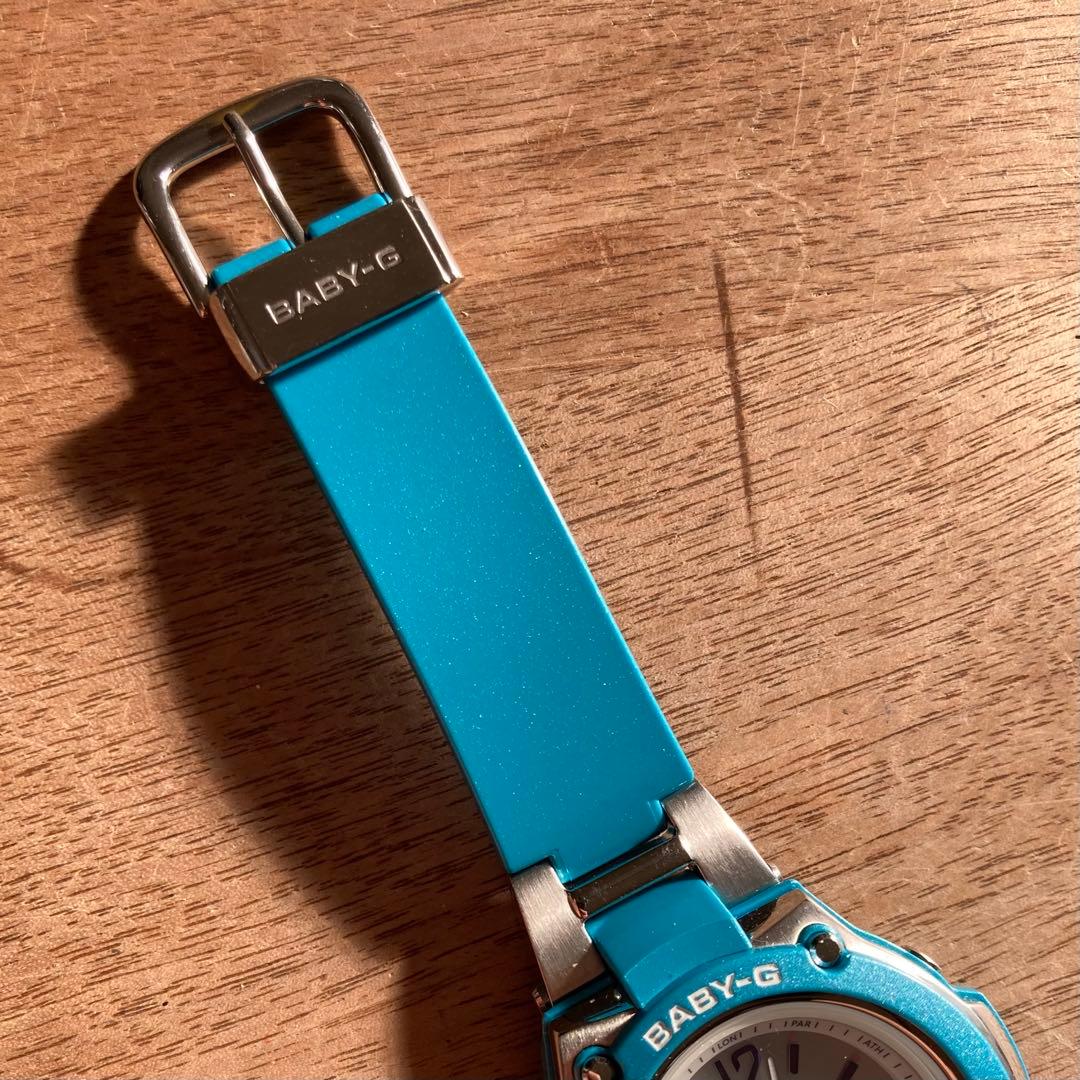 Baby-g 電波ソーラー　アナログ　三針 水色　ブルー　ホワイト　白　美品
