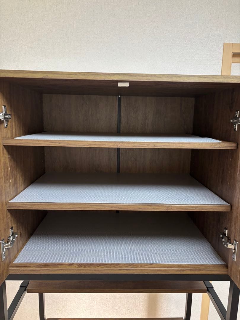 ニトリ　ヴィンテージテイストのごみ箱上ラック スリム　食器棚