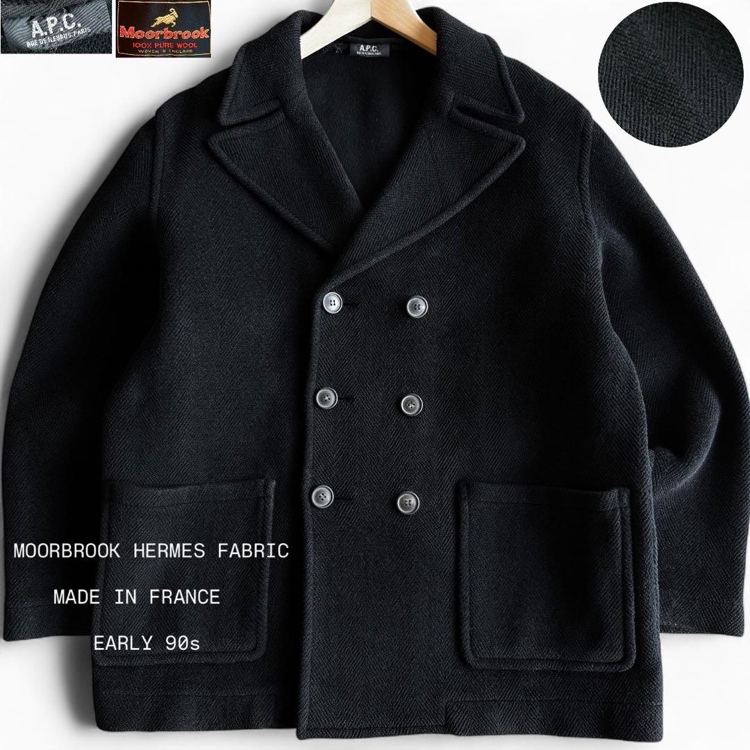 極希少 A.P.C. ムーアブルック フランス製 ヘリンボーン ピーコート 黒