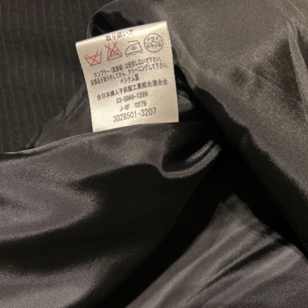 ★極美品★デコラピンキーズ★卒服★150★セットアップスーツ★黒ストライプ★