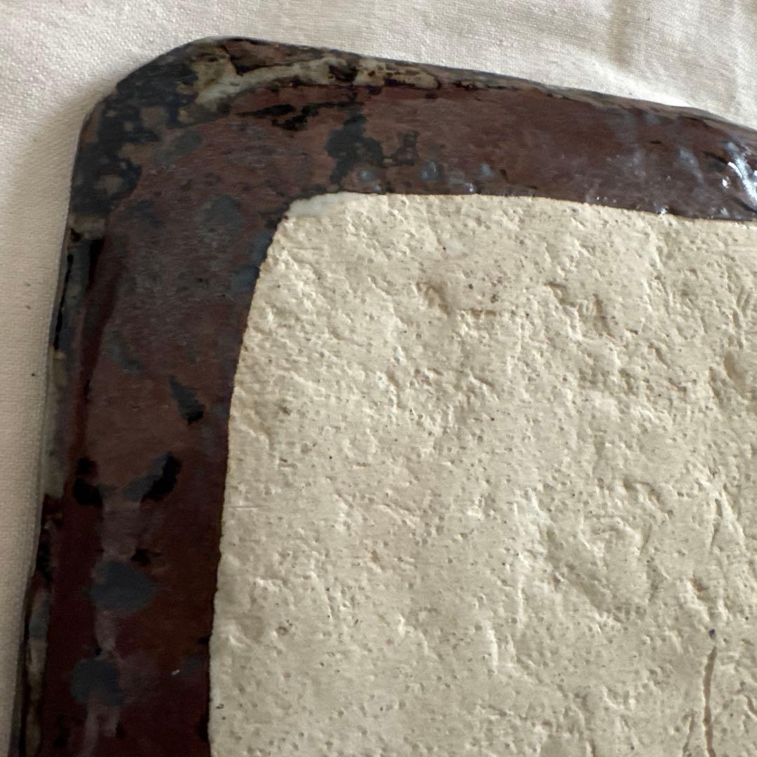 魯山人写し　玉色　緑色と黄色の点模様の皿　銀彩水　美品