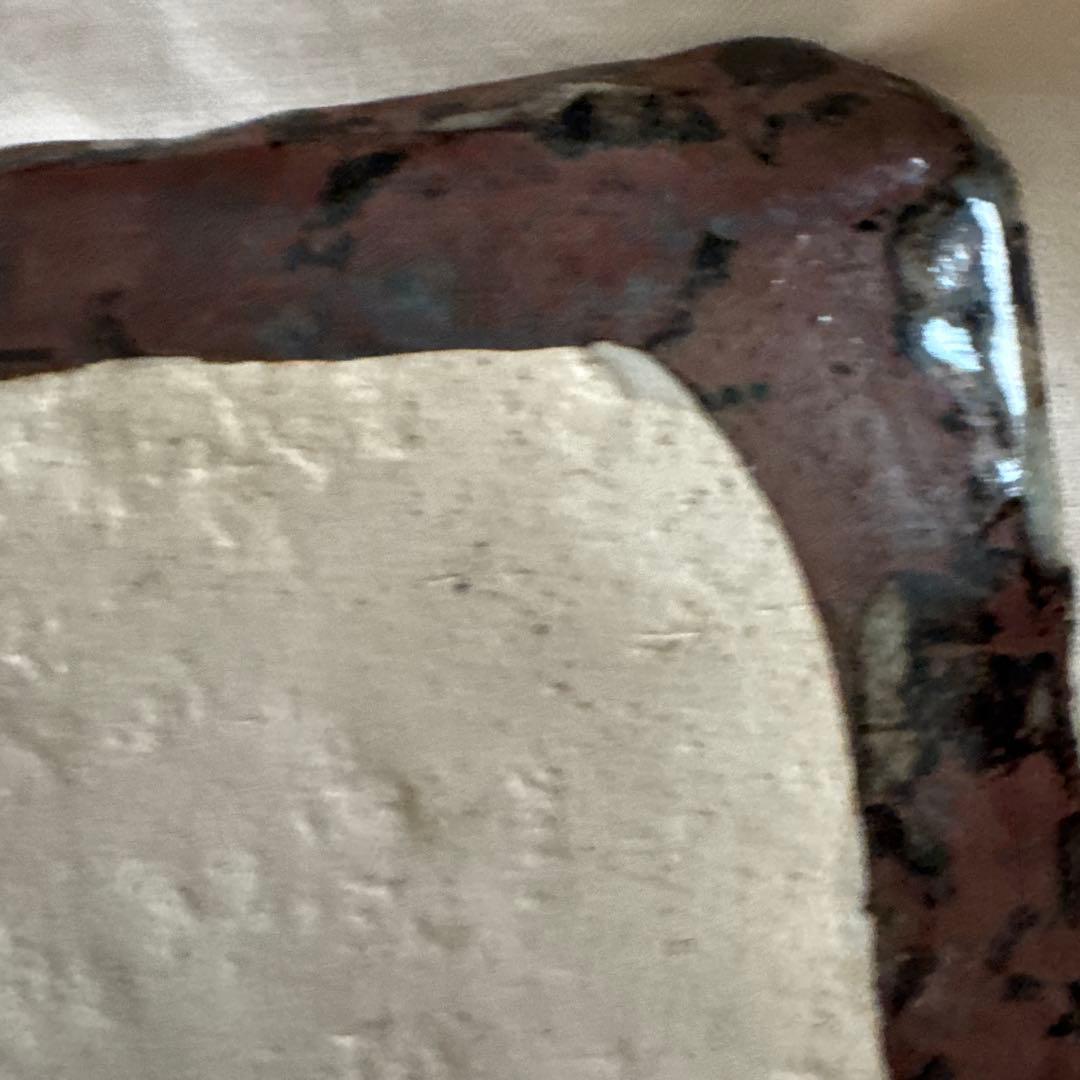 魯山人写し　玉色　緑色と黄色の点模様の皿　銀彩水　美品