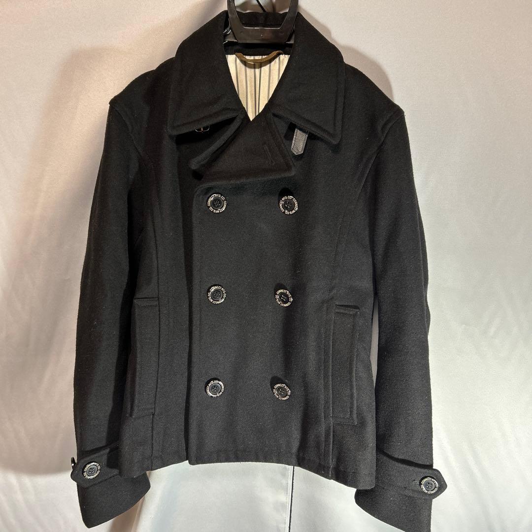 PHERROWS ピーコート POSJ1 ブラック M メンズ 裏地ストライプ