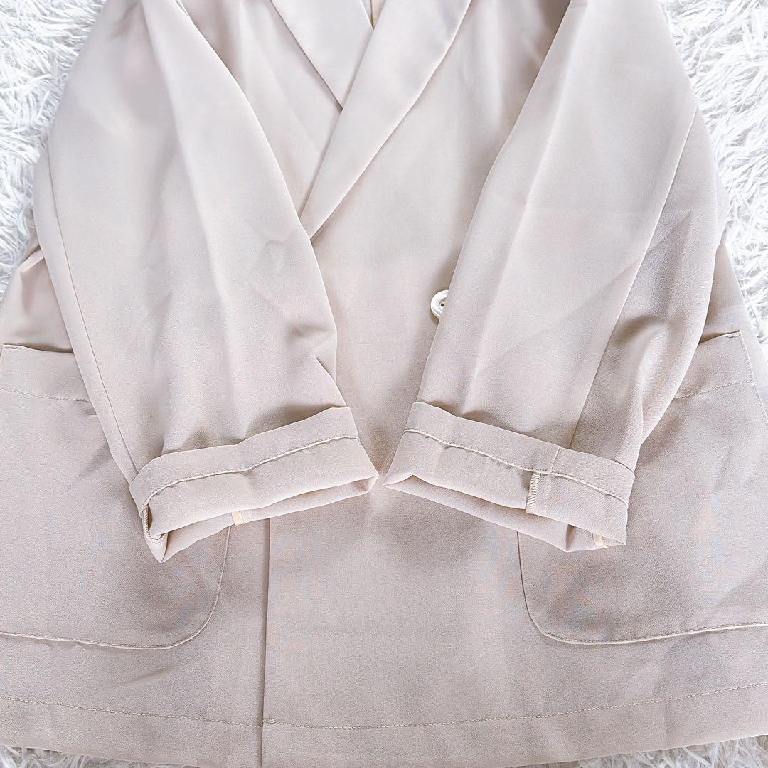 新品タグ付き【スローブイエナ】ダブルジャケット オーバサイズウォッシャブルシアー