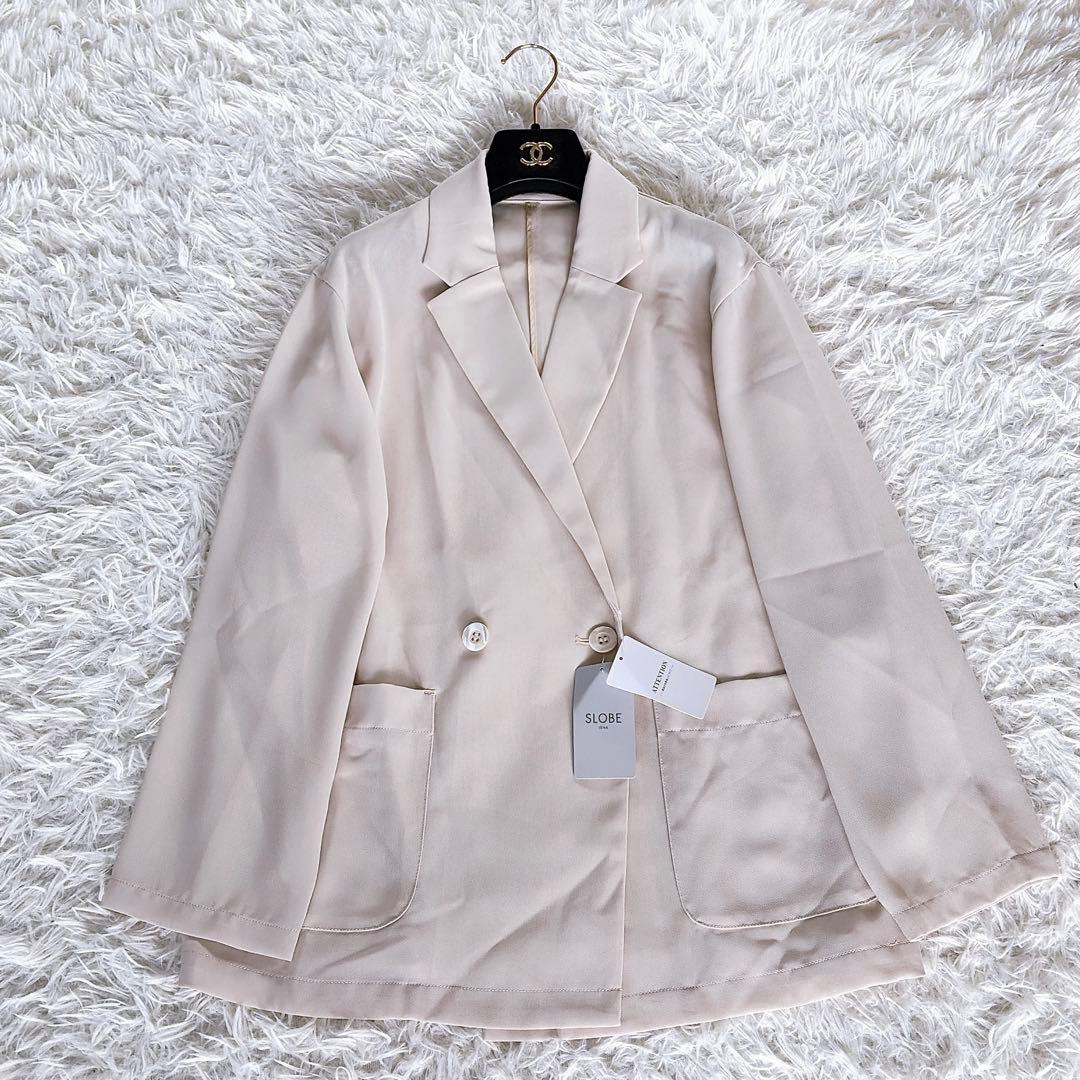 新品タグ付き【スローブイエナ】ダブルジャケット オーバサイズウォッシャブルシアー