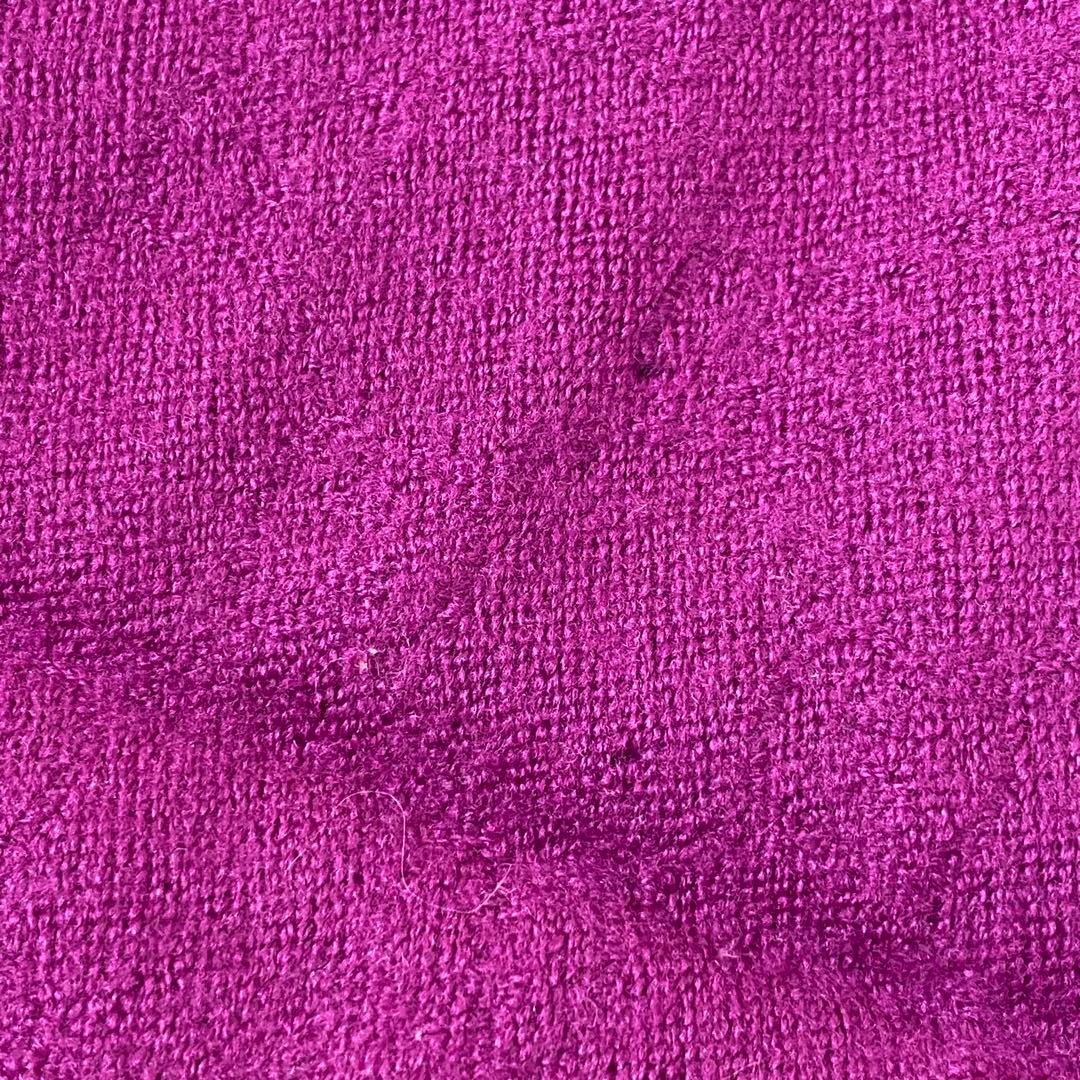 GUCCI グッチ　マフラー ストール ウール GG柄 フリンジ 紫 パープル