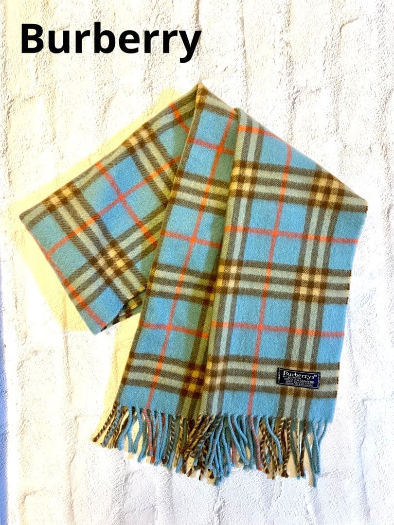 【美品】BURBERRY マフラーカシミヤ100%