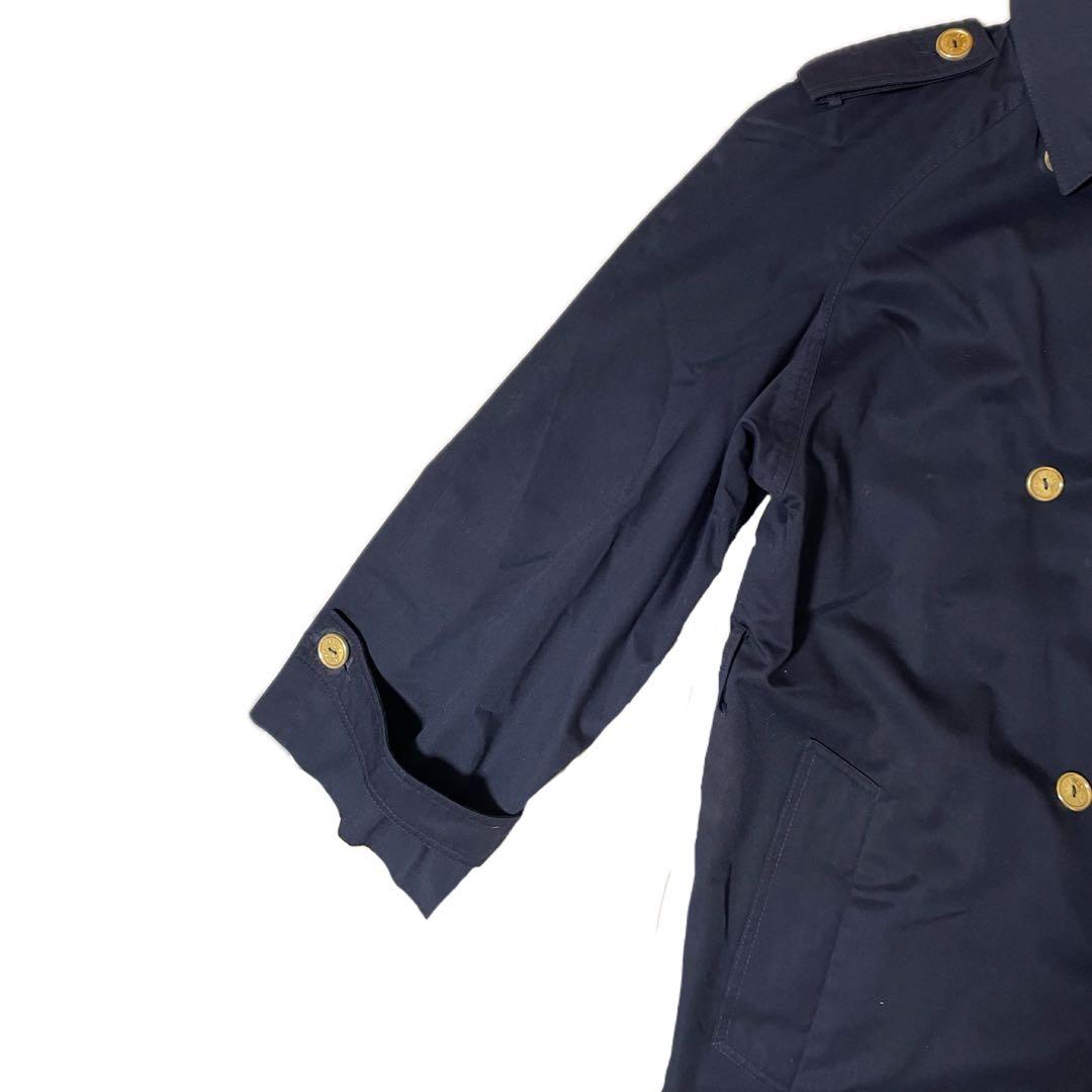 CELINE セリーヌ　トレンチコート　ネイビー　金ボタン　ロング丈
