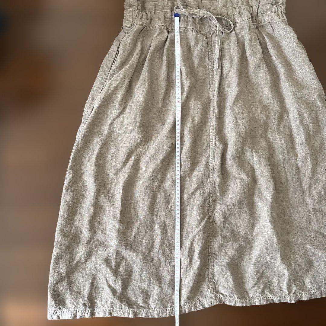 フランスアーメン ARMEN リネン　サロペットスカート サンドベージュ