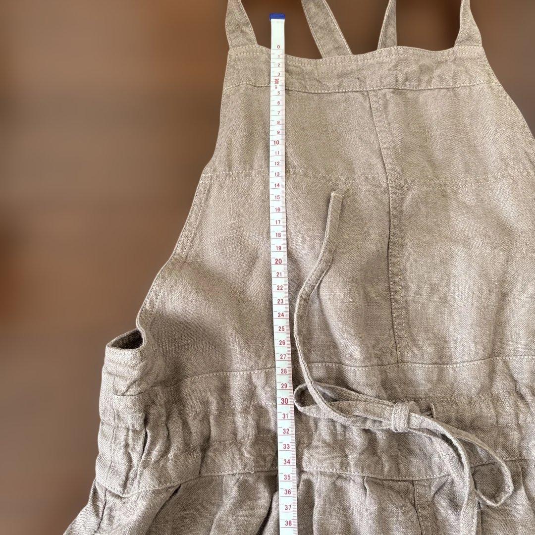 フランスアーメン ARMEN リネン　サロペットスカート サンドベージュ