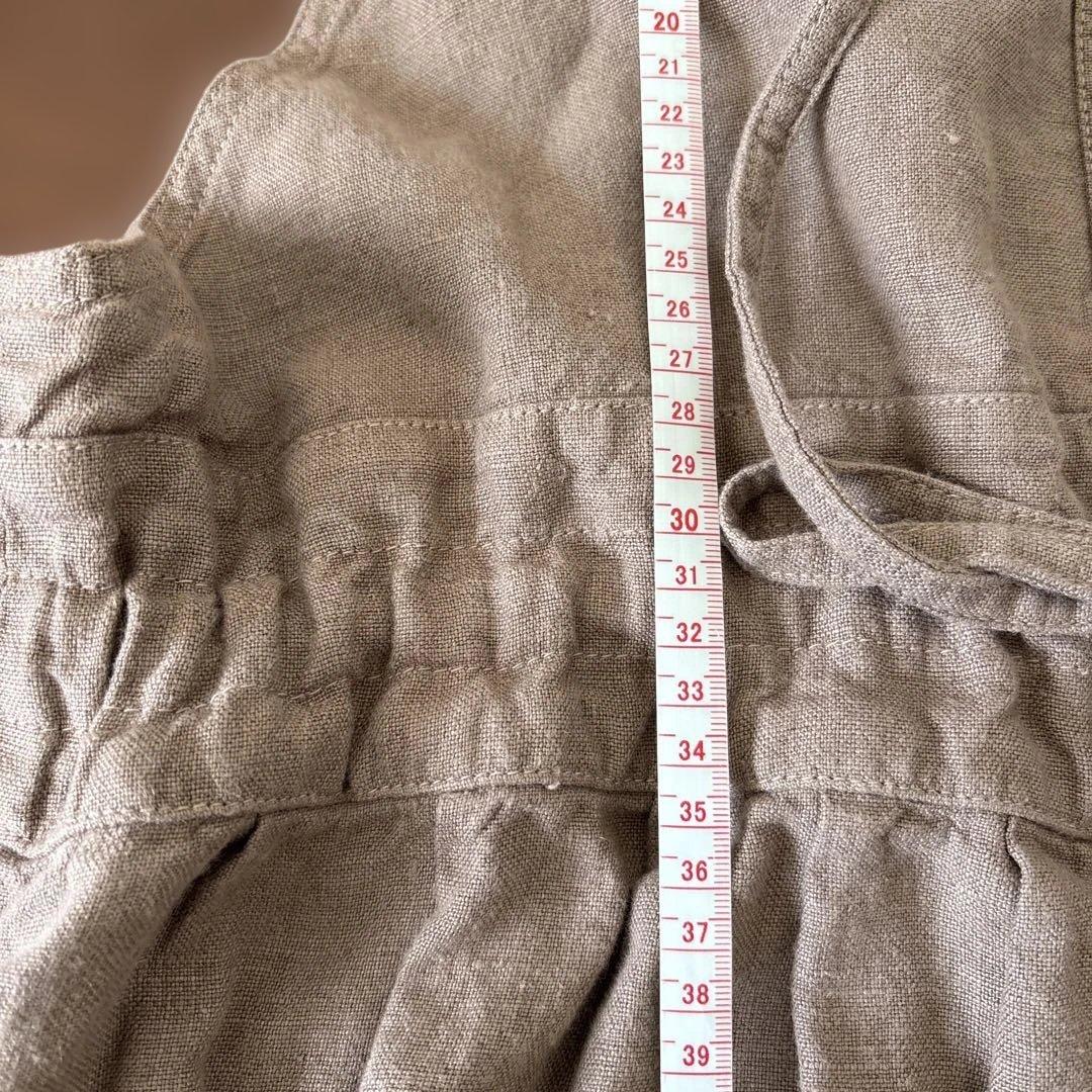 フランスアーメン ARMEN リネン　サロペットスカート サンドベージュ