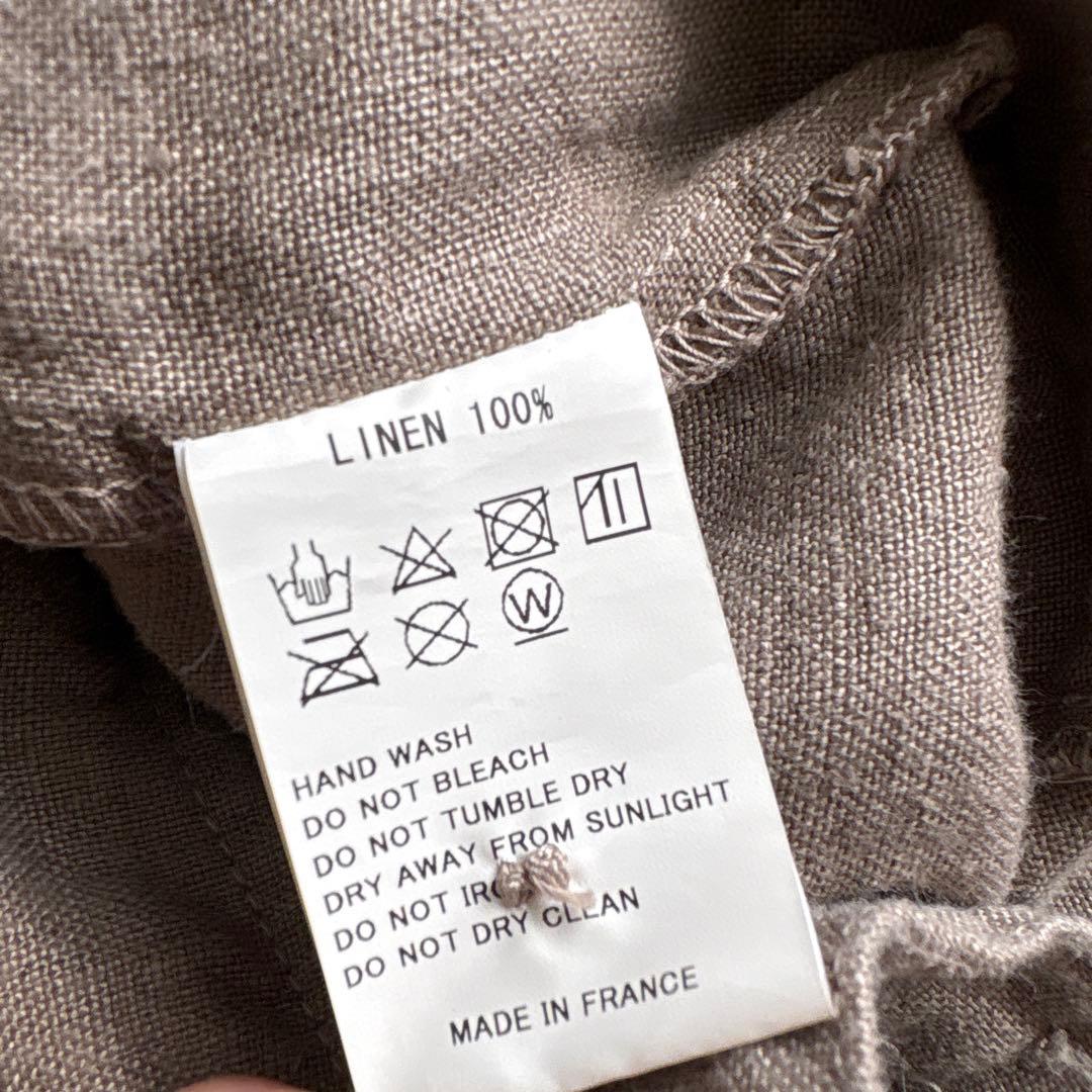 フランスアーメン ARMEN リネン　サロペットスカート サンドベージュ