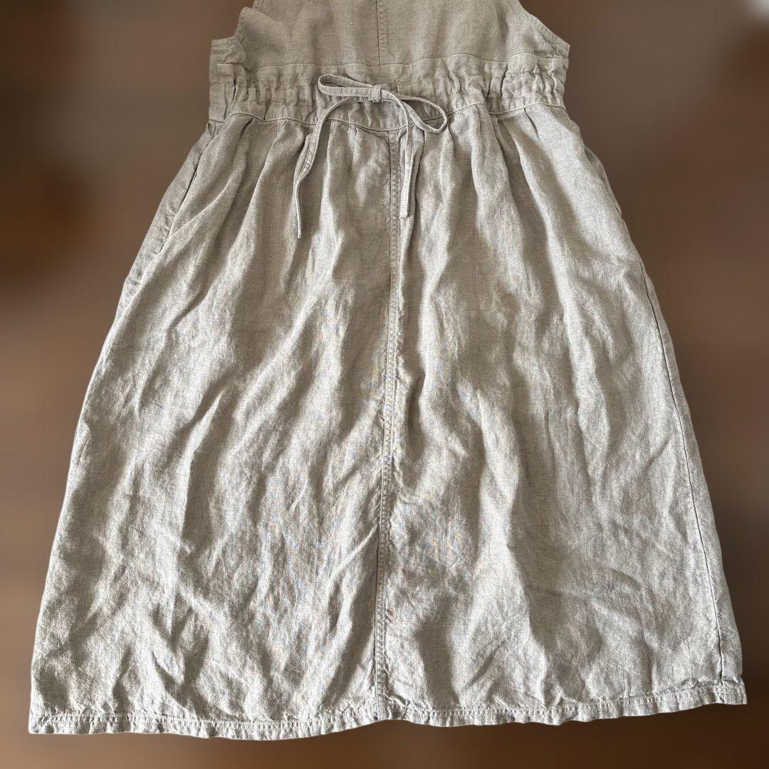 フランスアーメン ARMEN リネン　サロペットスカート サンドベージュ