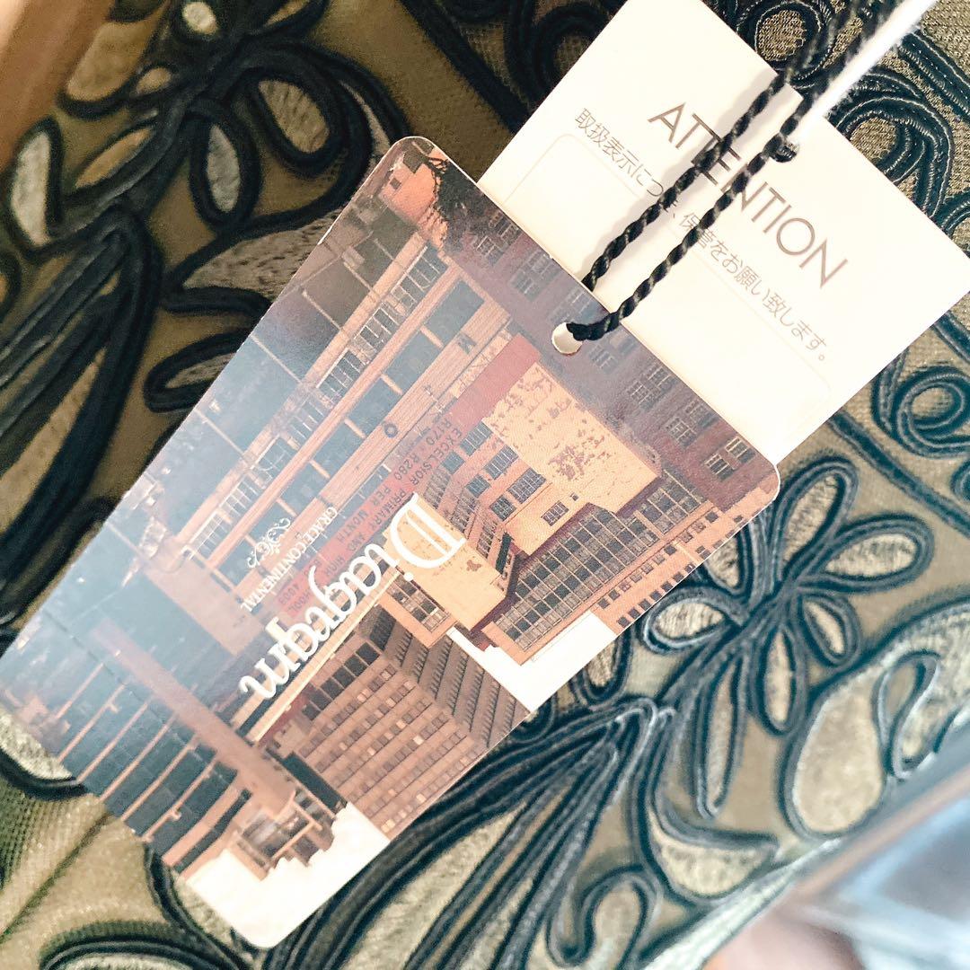 【新品】ダイアグラム コード刺繍フレアワンピース／カーキ