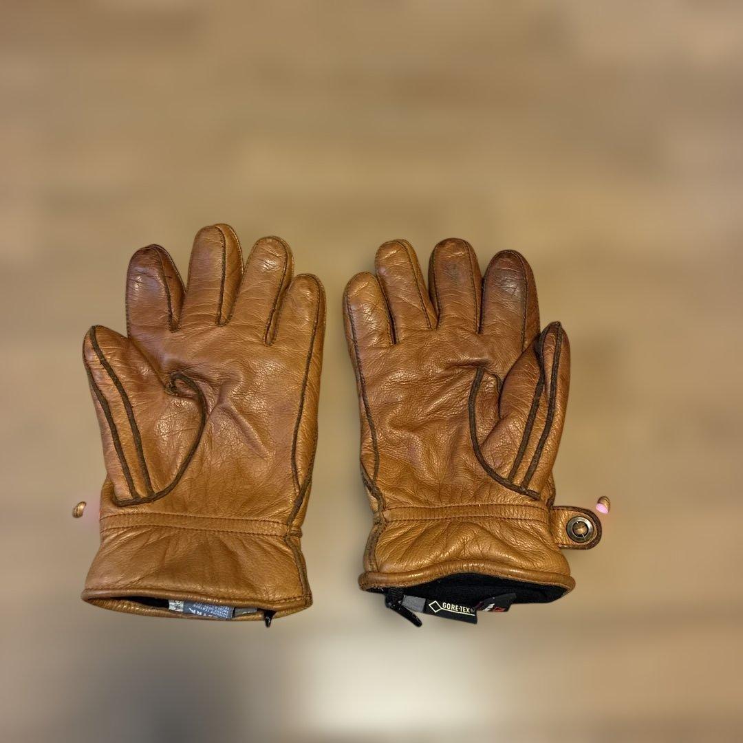 HESTRA GORE-TEXブラウンレザーグローブ　サイズ10