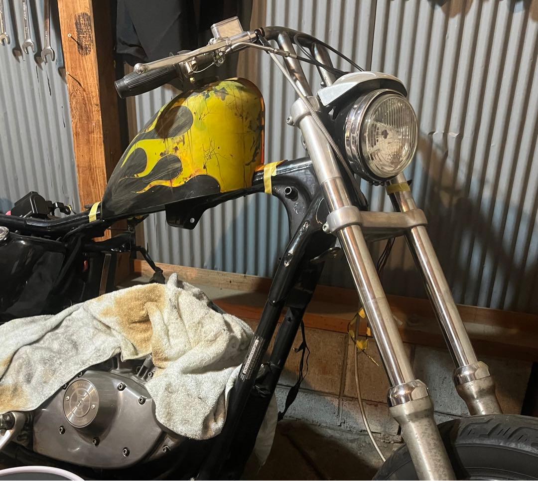 ハーレー 新品タンク エイジング塗装