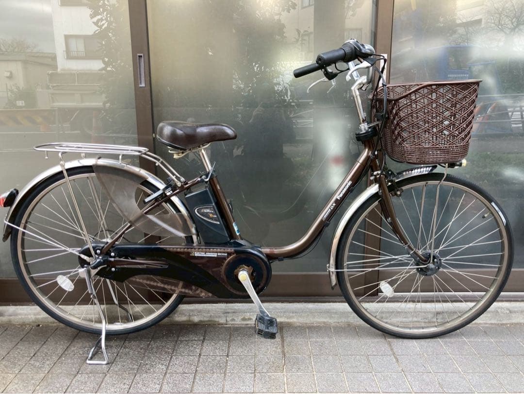 中古電動自転車 パナソニック ビビDX 26インチ　ブラウン 横浜 №3696