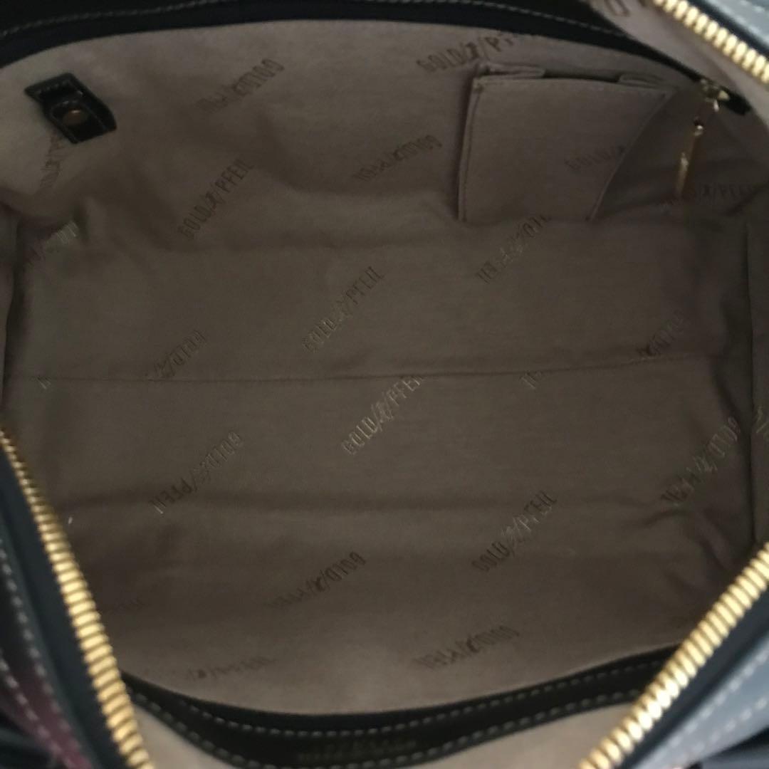 ★美品★GOLD PFEIL レザー ボストン ハンドバッグ 黒 GD金具