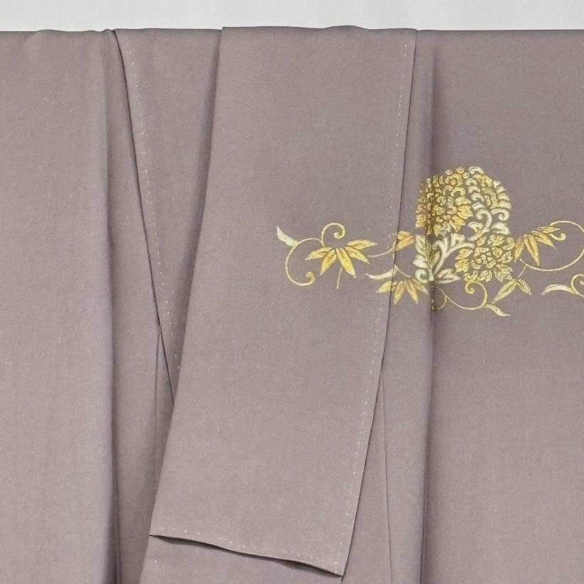 ゆりのはな　訪問着　金彩　銀彩　友禅ボカシ　丹後ちりめん　落款　正絹　L201