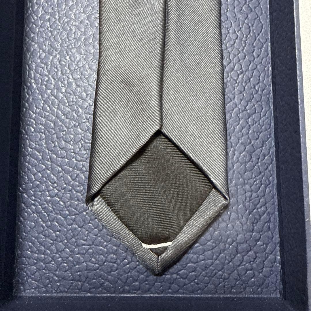 美品　ディオール　ネクタイ　グレー　ソリッド　ナロータイ　結婚式