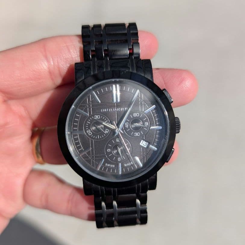 バーバリー Burberry 腕時計 クロノグラフ BU1373 ブラック 電池